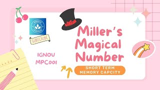 Miller’s Magic Number || Short- Term Memory Capacity || Miller's Law || Information Processing