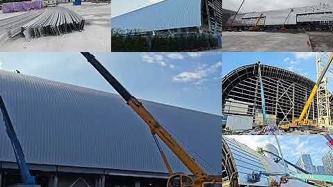 Curved panel construction site shot 🔥 No more failed irregular-shaped building implementation!