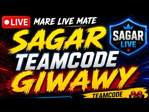 🔴 SAGAR LIVE | FREE FIRE LIVE GAMEPLAY | TEAMCODE GIVEAWAY 🎁 | WIN FREE DIAMONDS 💎 JOIN NOW
