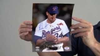 Autographed Nolan Ryan 8x10 Photo - Bloody Lip - Ryan Holo & PSA/DNA