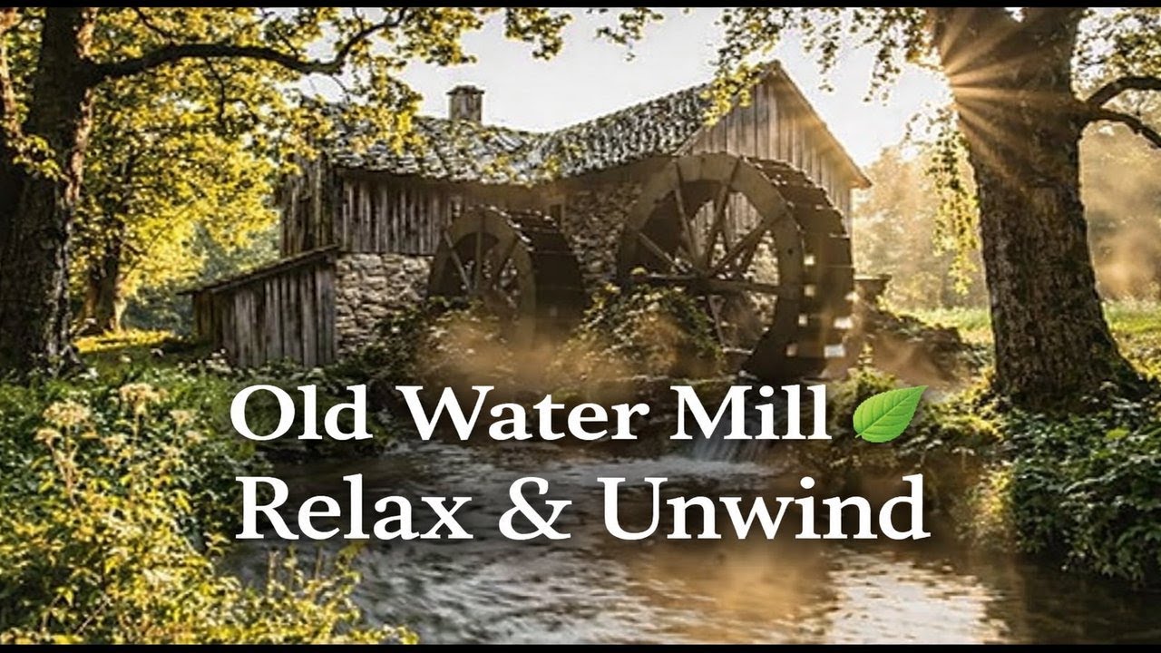 Old Water Mill Relax 🌿 Calm River & Nature Sounds | 1 Hour Background Ambience