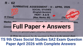 real Ts 9th Class Social Sa2 Question Paper And Answers 2026social 9th Paper Sa2 Exam April 2026