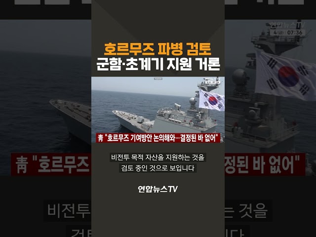 호르무즈 파병 검토…군함·초계기 지원 거론 / 연합뉴스TV(YonhapnewsTV)