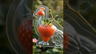 Peacock Strawberry Mold Magic 🦚🍓 #Shorts #FruitMold #StrawberryArt #Viral #AIVideo #food #fruity