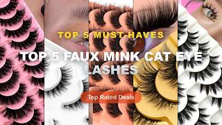 Cheap & Best Top 5 Faux Mink Cat Eye Lashes Unboxing & Review - NEW 10 Pairs Cat Eye Lashes Fluffy F