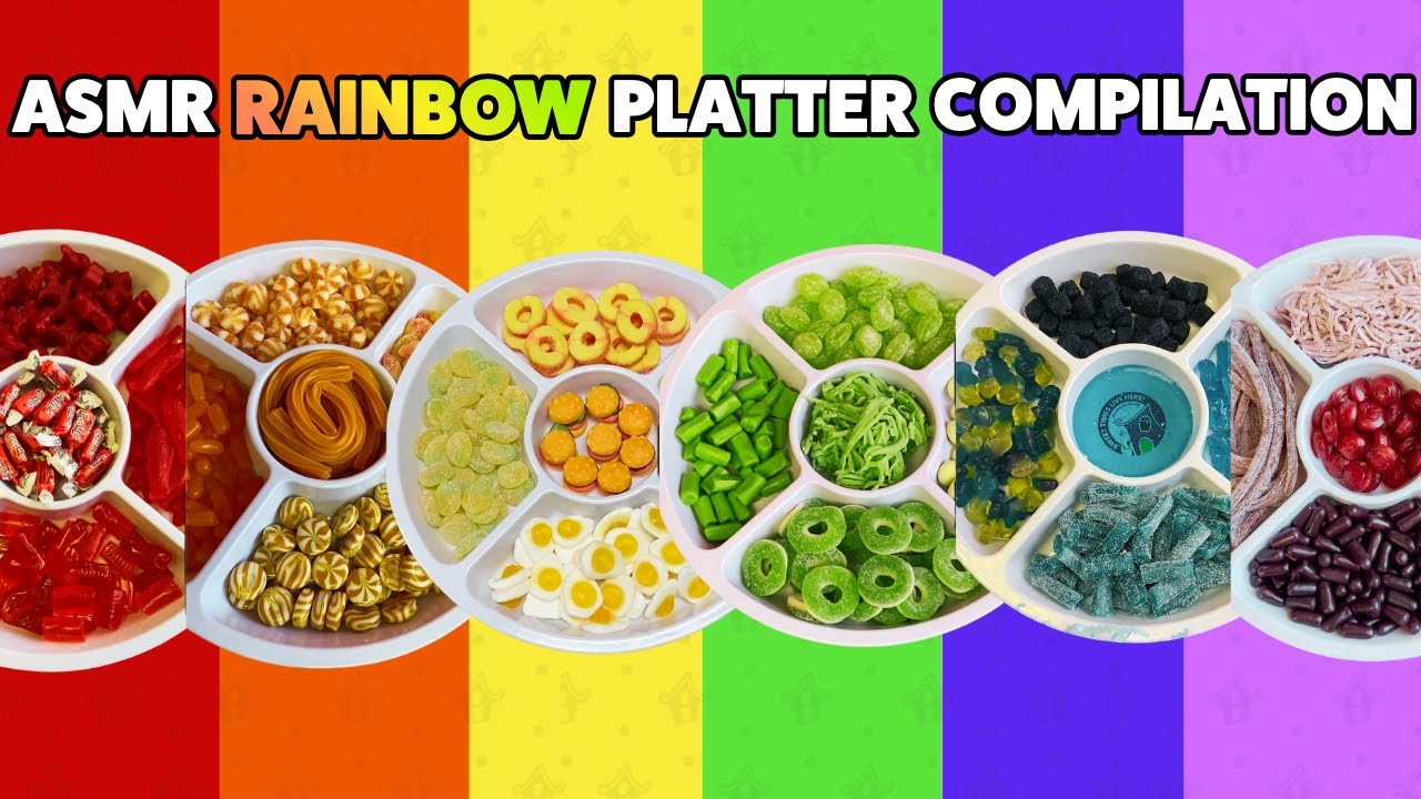 ASMR RAINBOW PLATTER COMPILATION | NO TALKING, STICKY SOUNDS & SATISFYING POURS