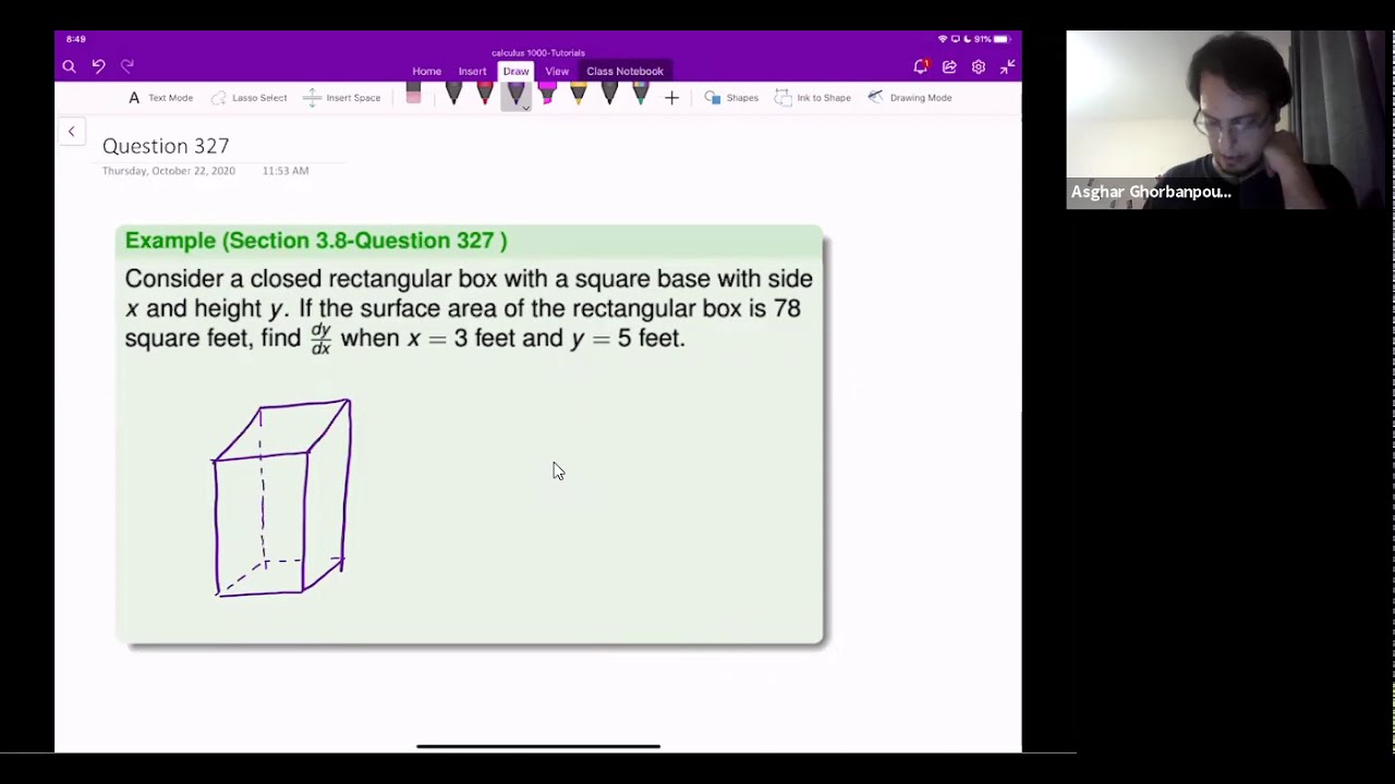 Labtube calculus i implicit differentiation question 327 section 3 8
