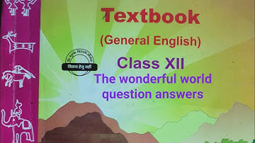 wonderful world question answers class 12th MP Board||class 12th English wonderful world