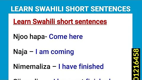 Learn Swahili short sentences