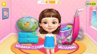 Game trẻ em vui vẻ - Dọn vệ sinh hồ cá, Phòng ngủ - Messy House Makeover Clean Up Games For Girls screenshot 4