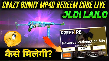 Crazy Bunny Mp40 Redeem Code Free Fire para SAMSUNG,A3,A5,A6,A7,J2,J5,J7,S5,S6,S7,S9,A10,A20,A30,A50