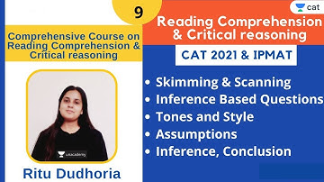 Comprehensive Course on Reading Comprehension & Critical reasoning - Lesson 9 l Ritu Dudhoria