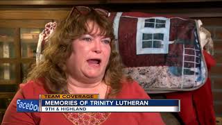 Parishioners fight back tears after historic Trinity Lutheran church burns