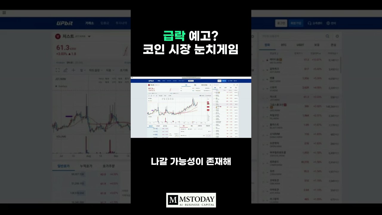 머니쇼츠-영상] 급락 예고? 코인 시장 눈치게임 - MS TODAY