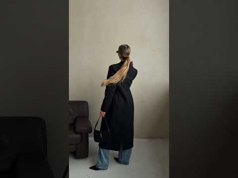 Молодіжне хітове довге приталене Пальто «Éclipse»  розміри 42- 48, видео 1