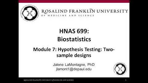 Biostatistics - Module 7 - 1. Two-sample designs: Two-sample t-test