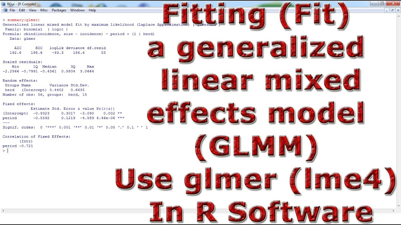 Fitting (Fit) a generalized linear mixed-effects model (GLMM) Use glmer (lme4) With (In) R Software