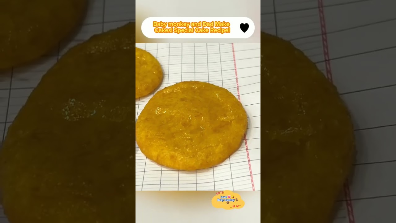 Baby monkey and Dad Make Cakes! Special Cake Recipe! 
