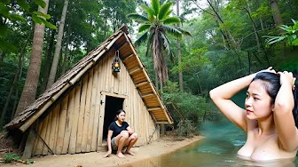 From Nothing to Shelter – 7 Days Building a Jungle A-Frame Cabin by Hand