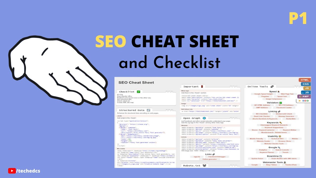 SEO CheatSheet & Technical SEO Free CheckList !