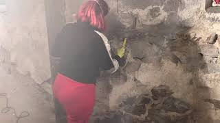 Arreglando las paredes del basement