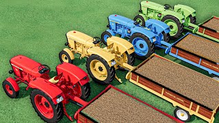 TRANSPORTING Mini Tractors Of Colors LOAD WORK - Farming Simulator 22