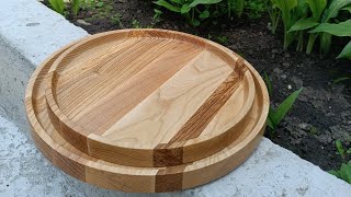 деревянная тарелка на токарном станке