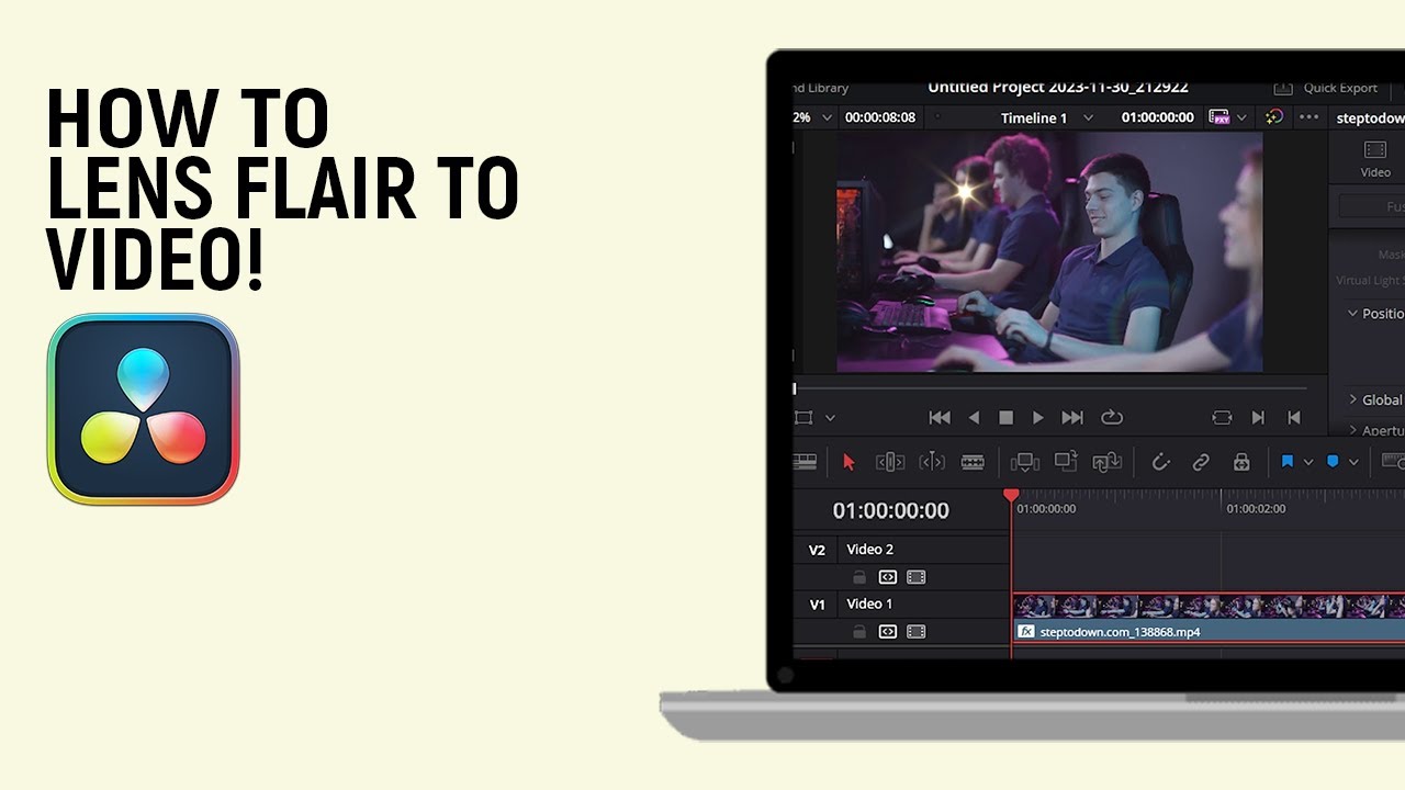 How to lens flair to video in Davinci Resolve Software [easy] YouTube