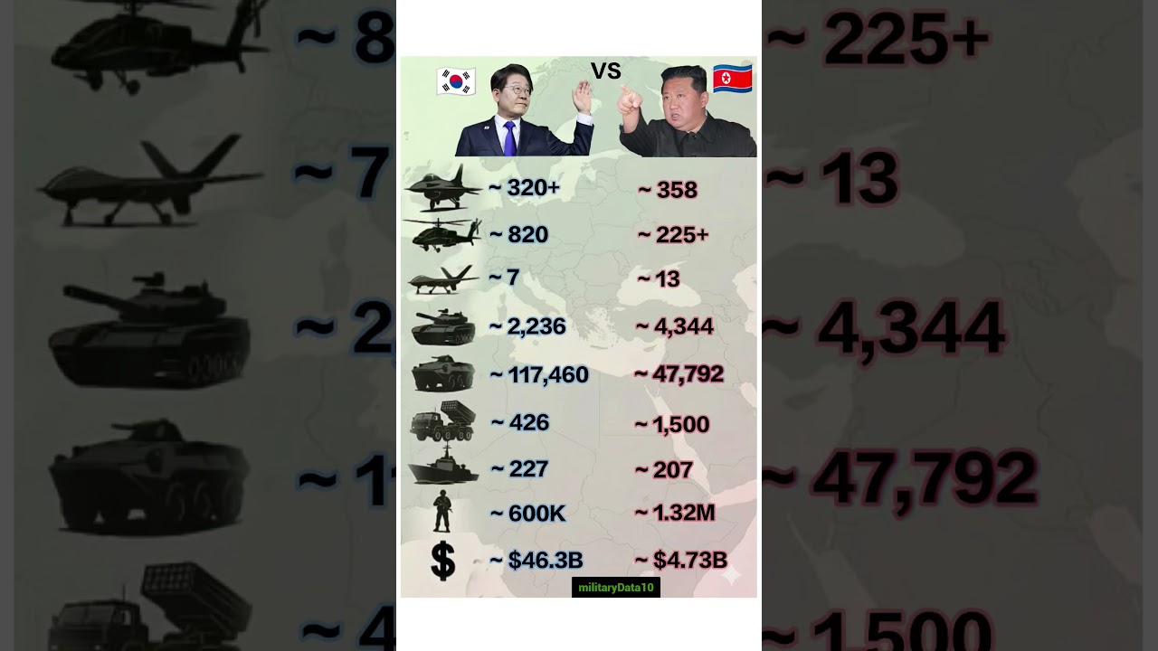 South Korea VS North Korea Military Power Comparison 