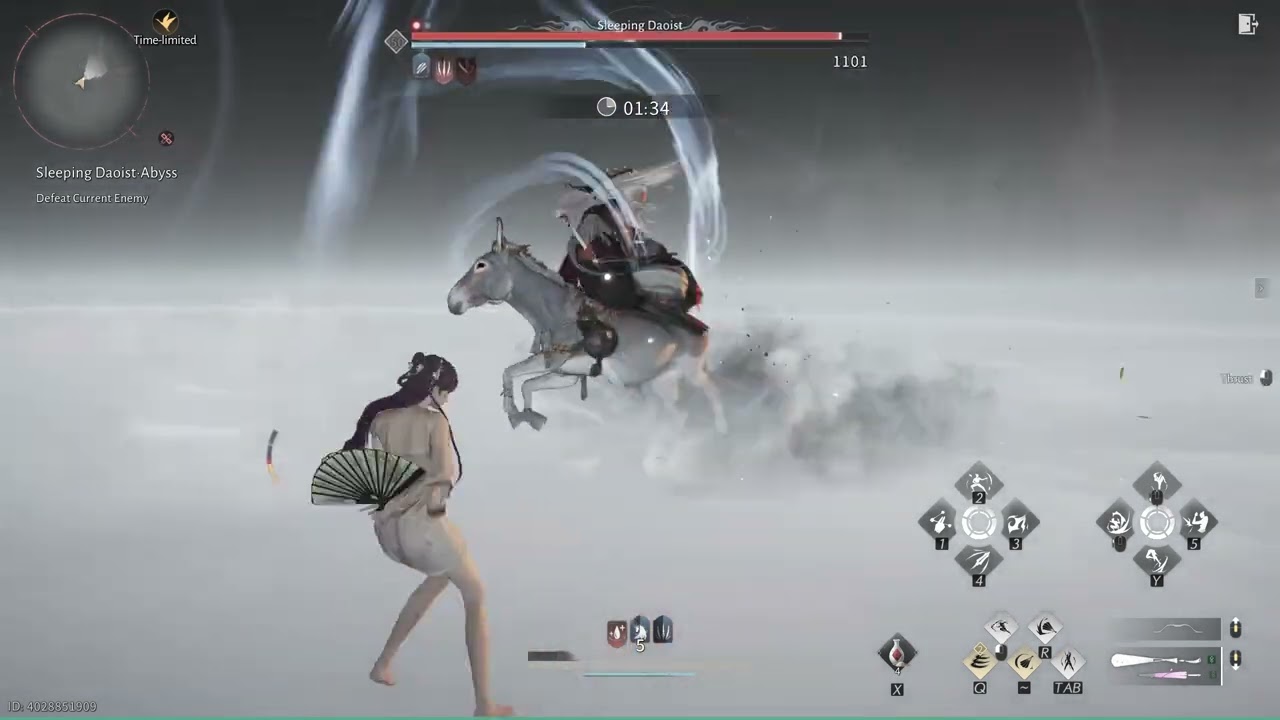 Where Winds Meet | No Damage Sleeing Daoist with Silkbind - Jade (Vernal Umbrella - Inkwell Fan)