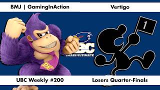 UBC Weekly 200 - Losers Quarter-Finals - BMJ | GamingInAction (DK) vs Vertigo (Mr. Game and Watch)
