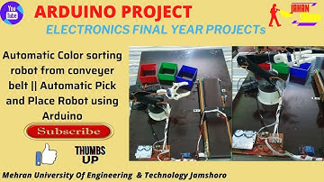 Automatic Color sorting robot from conveyer belt || Automatic Pick and Place Robot using Arduino