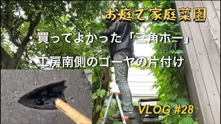 【お庭で家庭菜園】vlog#28 三角ホーを買いました。工房南のゴーヤを撤去。20/10/5