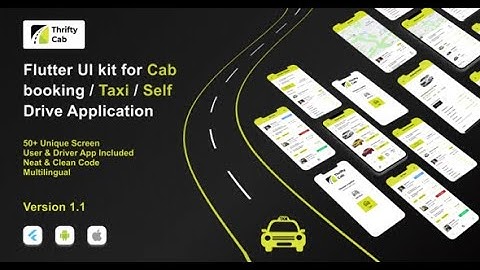 Thrifty Cab! Flutter UI Kit for Cab booking, Taxi and Self Drive Renting Application