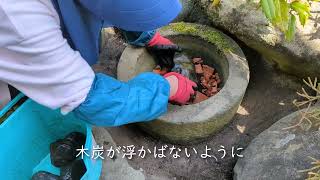 #32【庭をキレイに⑥】割った植木鉢をリサイクルメダカが泳ぐビオトープの巻