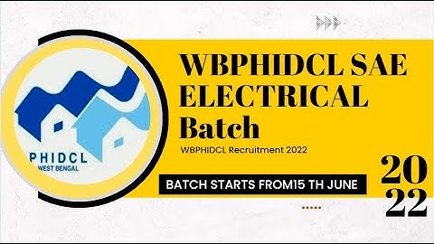 WBPHIDCL Recruitment 2022 SAE ELECTRICAL I Special Batch Launch I WBPHIDCL Syllabus & Previous year