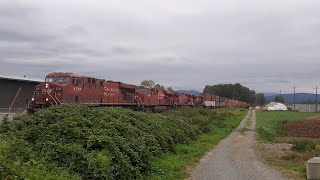 GE Power! CP 8796 ES44AC Leads CP V71 Stack Train Glen Valley British Columbia