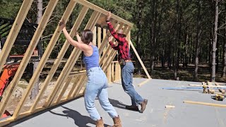 It's All Coming Together Now: Raising Bedroom Walls | Building Our Off Grid House (By Hand)