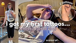 GETTING MY FIRST TATTOOS 🫣 (tattoo vlog)