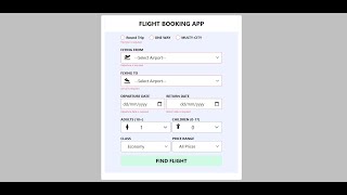 #21 Flight Booking App  with React Hook Form v7- React Micro Projects  for Beginners screenshot 3