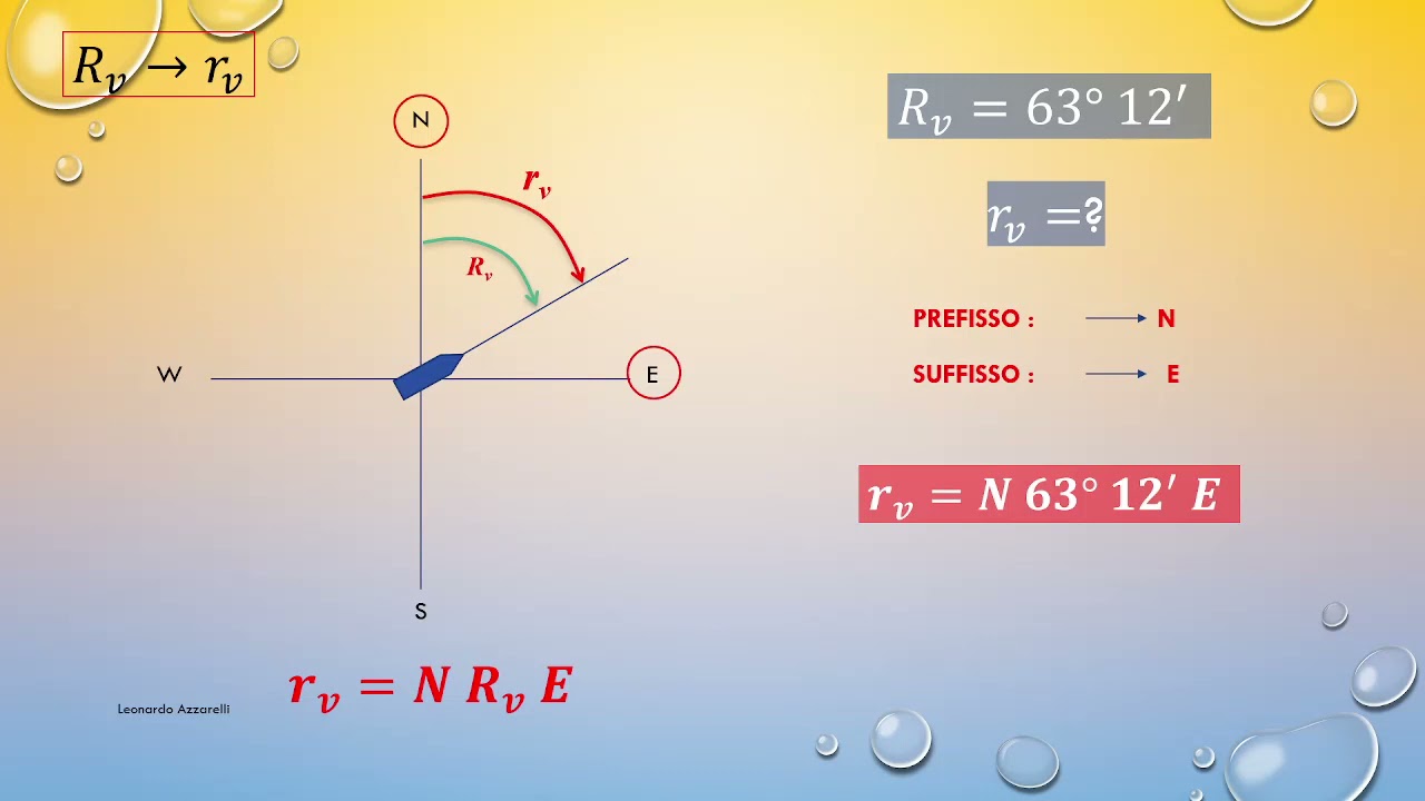 Pillole di Navigazione - Trasformazione da Rotta vera circolare  a rotta vera quadrantale