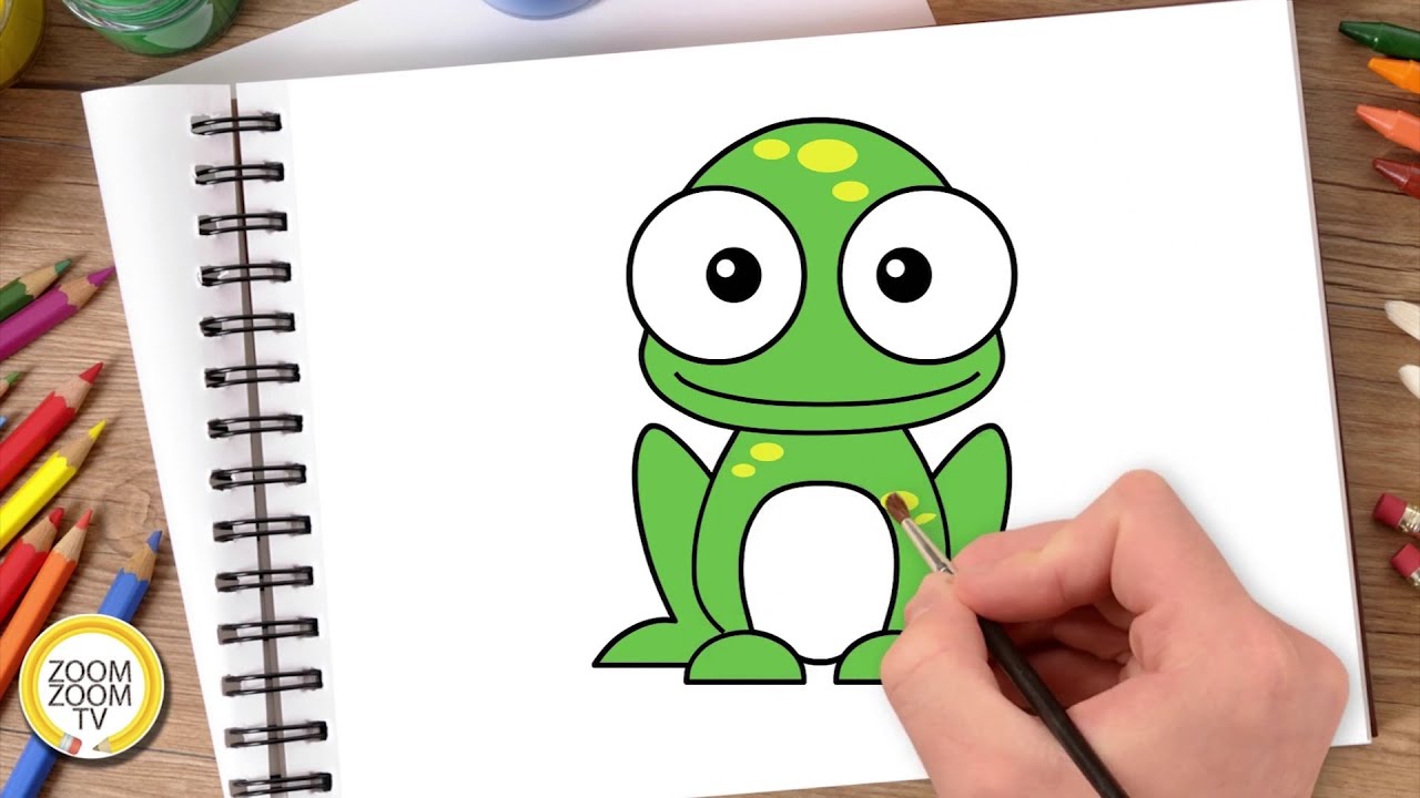 Hướng Dẫn Cách Vẽ Con Ếch, Tô Màu Con Ếch - How To Draw A Frog - Youtube