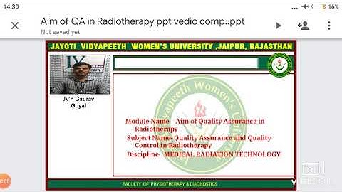 Aim of Quality assurance in Radiotherapy