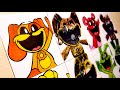 Drawing cartoon vs original smiling critters monsters  all jumpscare  poppy playtime chapter 3