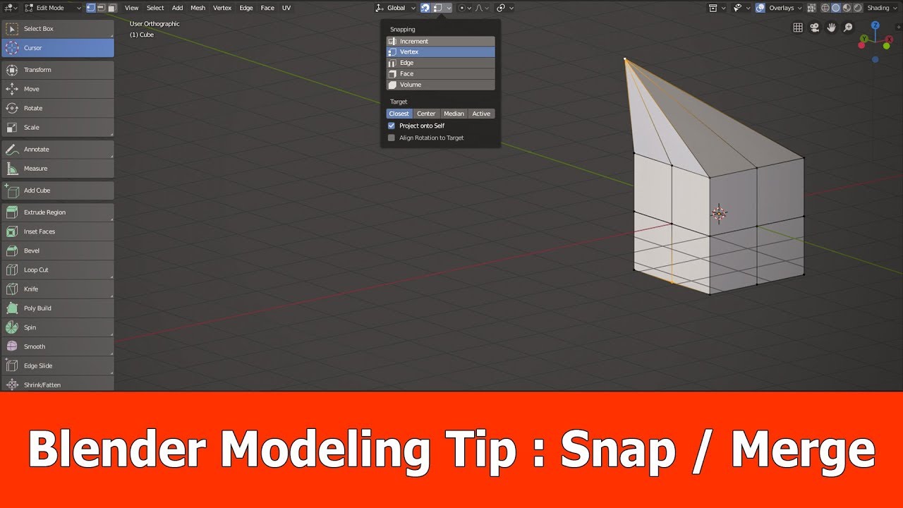 Præsident uddannelse Bageri Blender 2.8 Modeling Tip : Snap & Merge - YouTube