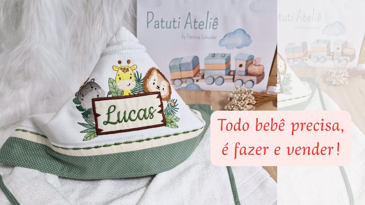 TOALHA DE BANHO COM CAPUZ | Passo a passo - @Pati Patuti