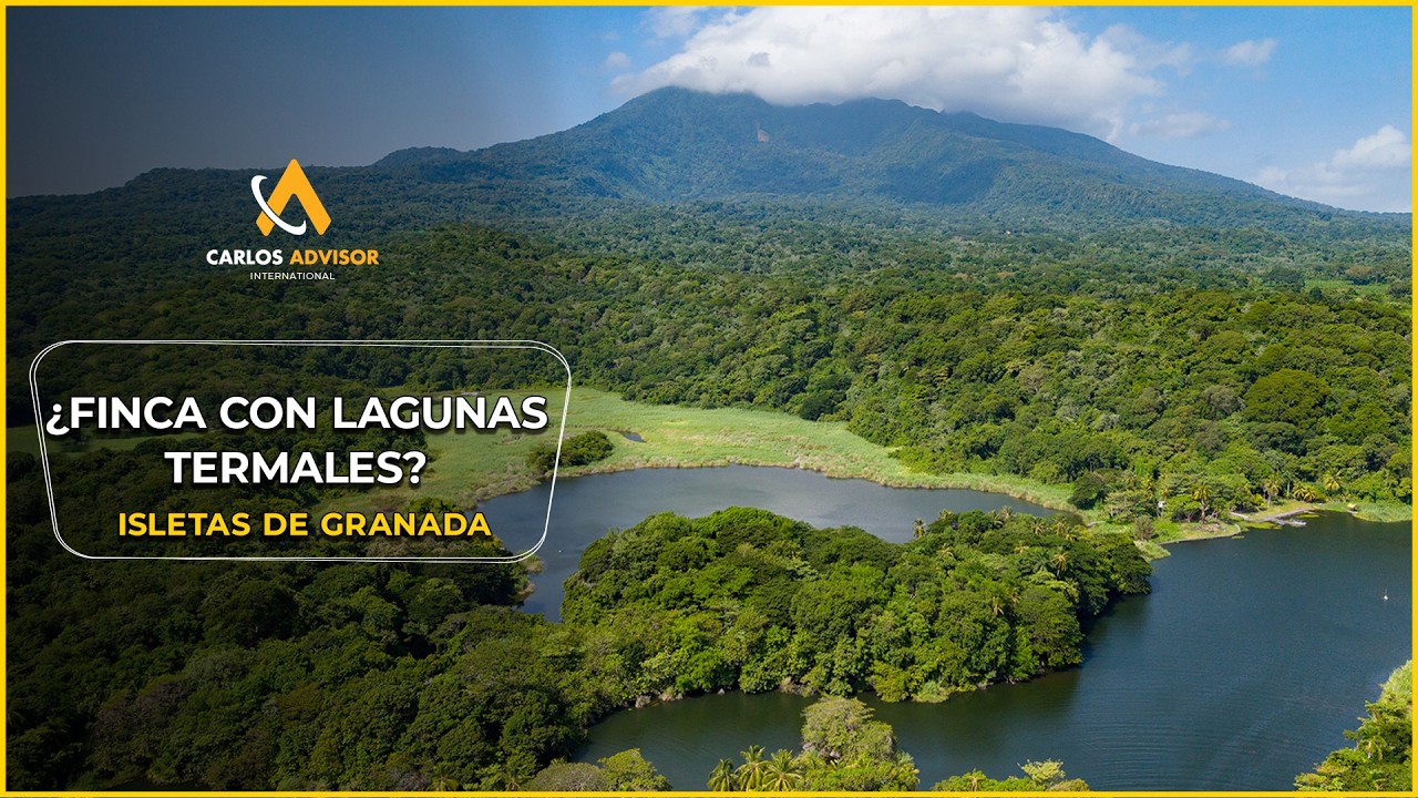 Finca con lagunas termales frente al lago
