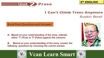 I Can’t Climb Trees Anymore(tamil) | Book Back Questions and Answers