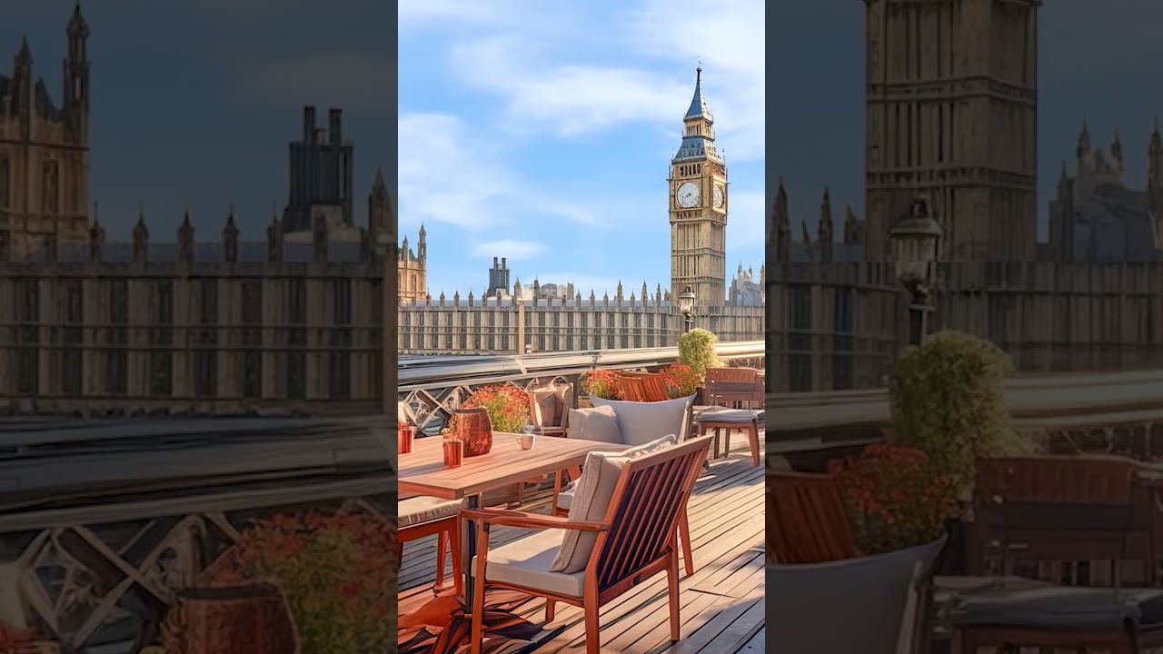 London Morning Rooftop Coffee Shop Music☕ Sweet Morning with Positive Bossa Nova Jazz Music #shorts
