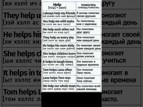 #21. Help — помогать | Present Simple: Английский язык. #shorts